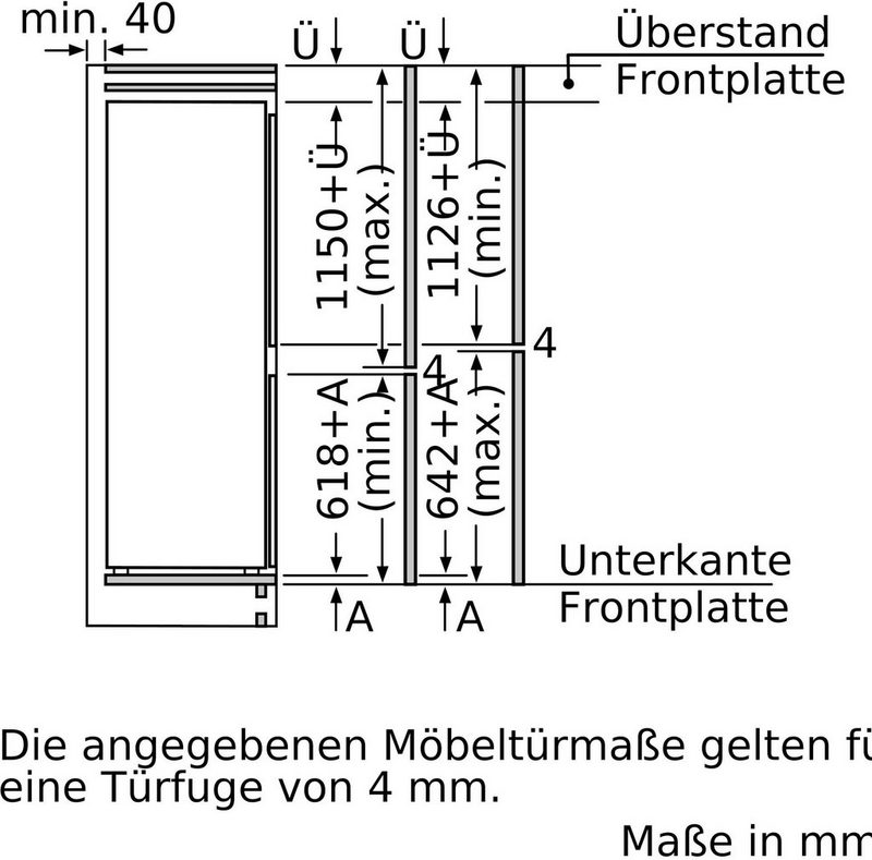 SIEMENS Einbaukühlgefrierkombination iQ500 KI87SADD0 1772 cm hoch 558 cm breit