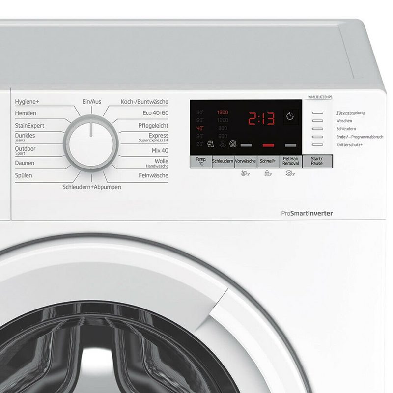 BEKO Waschmaschine WML81633NP1 8Kg kg 1600 U/min