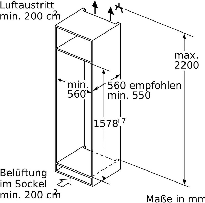 SIEMENS Einbaukühlgefrierkombination iQ500 KI77SADE0 1578 cm hoch 558 cm breit