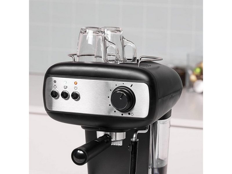 Tristar Espressomaschine italienische Siebdruck Kaffee & Siebträger-Maschine mit Milchaufschäumer für Latte Macchiato & Cappuccino 2in1 auch für Kapseln geeignet