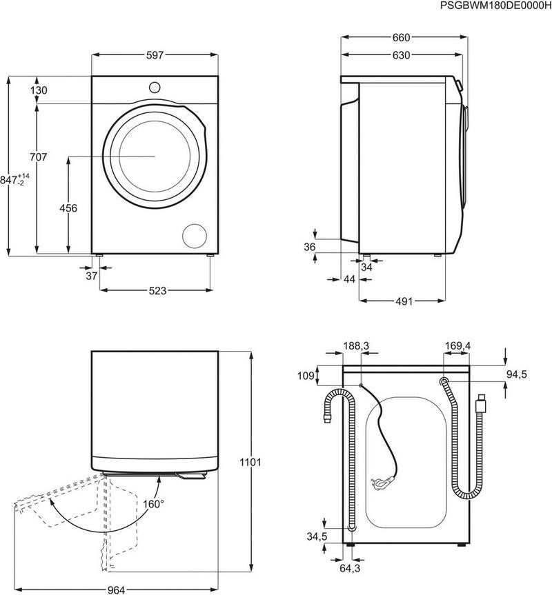 AEG Waschtrockner L7WEF80600 10 kg 6 kg 1600 U/min DualSense - schonende Pflege Auffrischen mit Dampf