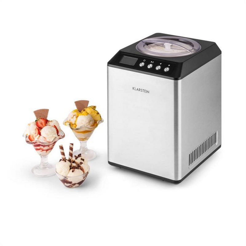 Klarstein Eismaschine Vanilly Sky Family Eiscremebereiter Frozen Yoghurt 250W 25l silber 2.5 l 250 W