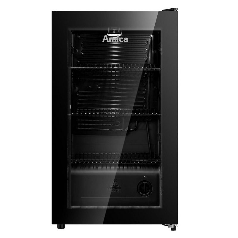 Amica Getränkekühlschrank LED-Beleuchtung Isolierglas Black EEK: F FK 340 120 S