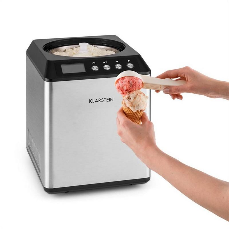 Klarstein Eismaschine Vanilla Sky Eiscreme-Maschine Kompressor 2l 180W Edelstahl silber 2 l 180 W