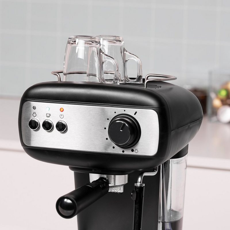 Tristar Espressomaschine CM-2276-DE mit Tassenwärmer und Milchschaum-Düse 20-bar