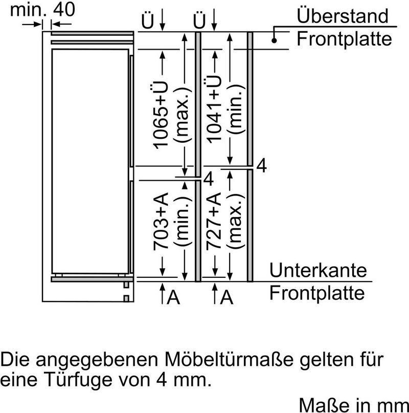 SIEMENS Einbaukühlgefrierkombination iQ500 KI86SHDD0 1772 cm hoch 558 cm breit