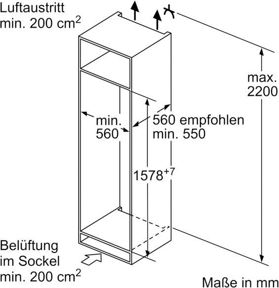 SIEMENS Einbaukühlgefrierkombination iQ300 KI77VVFF0 1578 cm hoch 541 cm breit