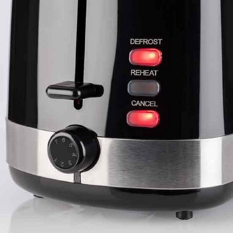 KORONA Toaster Frühstücksset / Küchenset schwarz/Edelstahl 2-Scheiben-Toaster Auftaufunktion Brötchenaufsatz 17 L / 2200 W Wasserkocher 12 Tassen Filter Kaffeemaschine