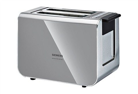 SIEMENS Toaster Sensor for Senses TT86105 2 kurze Schlitze für 2 Scheiben 860 W mit Quarzglasheizung grau