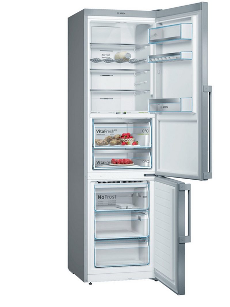 BOSCH Kühl-/Gefrierkombination KGF39PIDP 203 cm hoch 60 cm breit EasyAccess Shelf / SuperGefrieren / Perfect Fit / VitaFresh pro