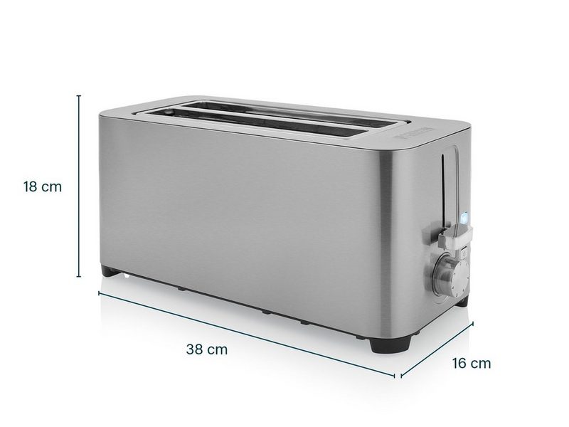 PRINCESS Toaster 2 lange Schlitze 1400 W Frühstück-SET 4er Doppelschlitz Toastmaschine & 1 Liter Wasserkocher klein ohne Kabel