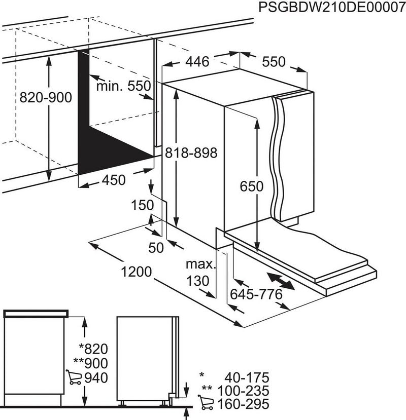 AEG vollintegrierbarer Geschirrspüler FSE73407P 9 Maßgedecke