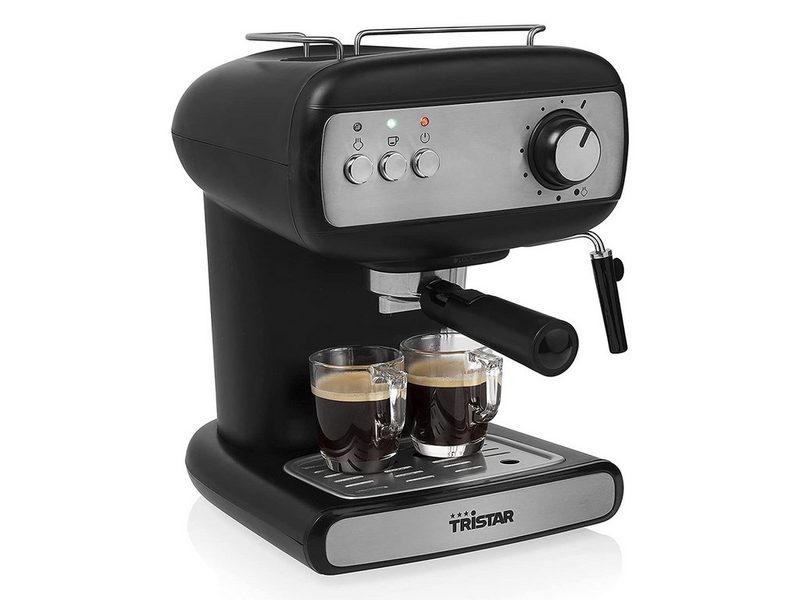 Tristar Espressomaschine italienische Siebdruck Kaffee & Siebträger-Maschine mit Milchaufschäumer für Latte Macchiato & Cappuccino 2in1 auch für Kapseln geeignet