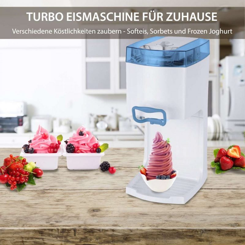 Syntrox Germany Eismaschine Syntrox Softeismaschine Eismaschine Frozen Joghurt Maschine 4in1 blau