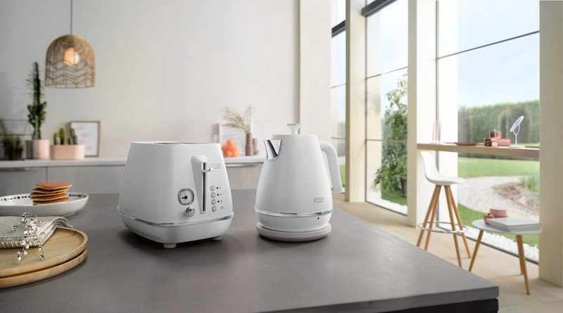 DeLonghi Toaster Distinta Moments CTIN 2103.W – Sunrise White 2 kurze Schlitze für 2 Scheiben 900 W