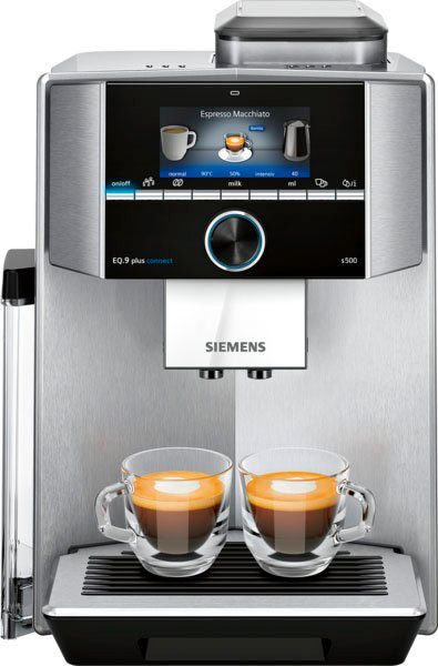 SIEMENS Kaffeevollautomat EQ.9 plus connect s500 TI9558X1DE extra leise automatische Reinigung bis zu 10 individuelle Profile