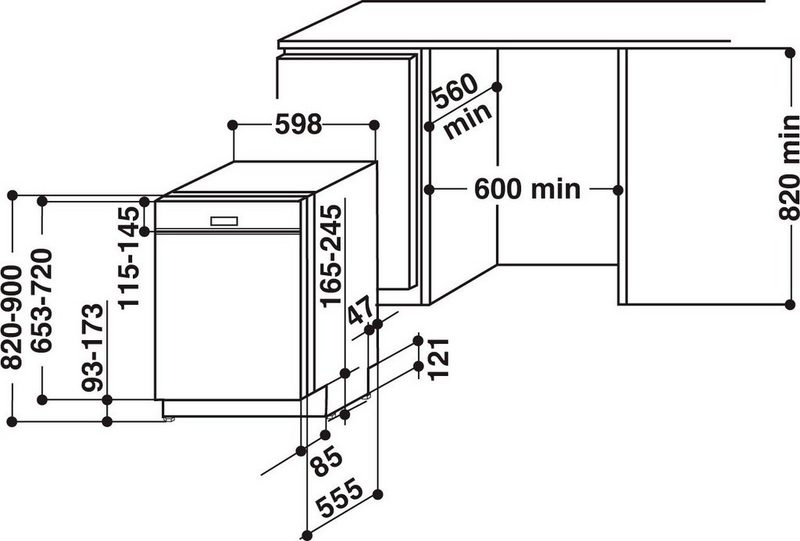 BAUKNECHT teilintegrierbarer Geschirrspüler OBBO POWERCLEAN 6330 14 Maßgedecke