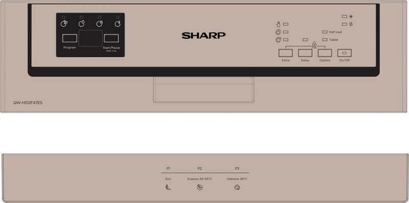 Sharp Standgeschirrspüler QW-HS12F47ES-DE 11 l 10 Maßgedecke