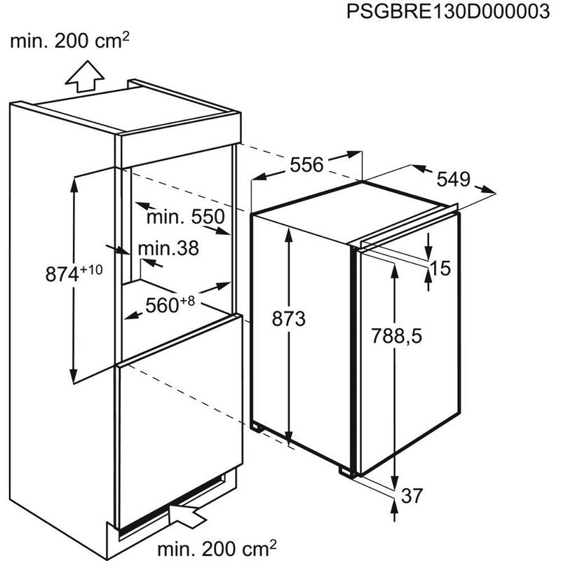 AEG Kühlschrank ohne Gefrierfach 137 L Display Optispace EEK: D SKS888DXAF