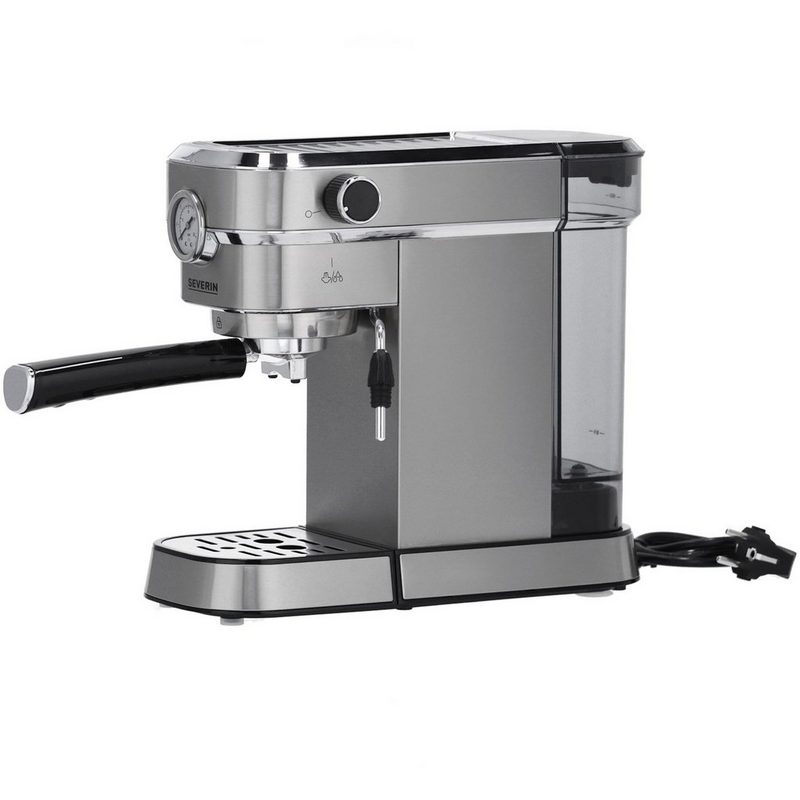 Severin Espressomaschine KA 5995 1.1l Kaffeekanne Für gemahlenen Kaffee oder ESE-Pads Inklusive Siebträger mit 3 Einsätzen und Edelstahlkännchen