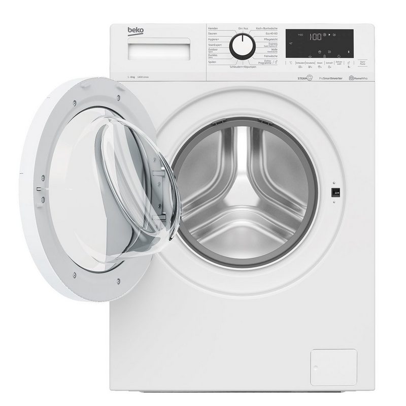 BEKO Waschmaschine WML8146T5STR1 7001440074 8 kg 1400 U/min Mengenautomatik AddXtra Nachlegefunktion Bluetooth-Steuerung des Gerätes Zusatzfunktion Pet Hair Removal