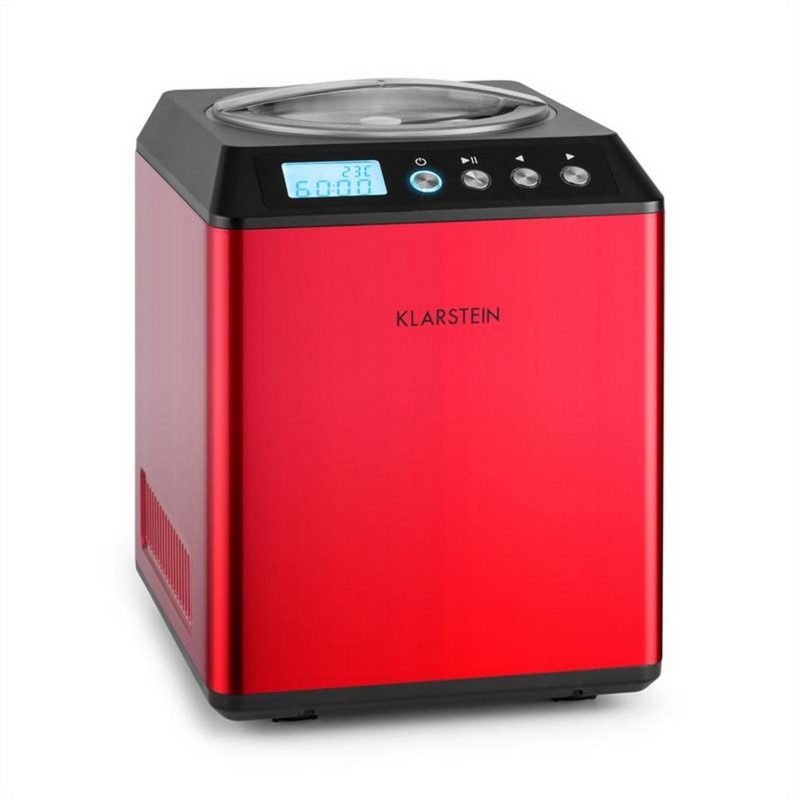 Klarstein Eismaschine Vanilla Sky Eiscreme-Maschine Kompressor 2l 180W Edelstahl rot 2 l 180 W