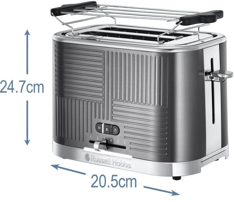 RUSSELL HOBBS Toaster Geo Steel 25250-56 2 kurze Schlitze 1640 W