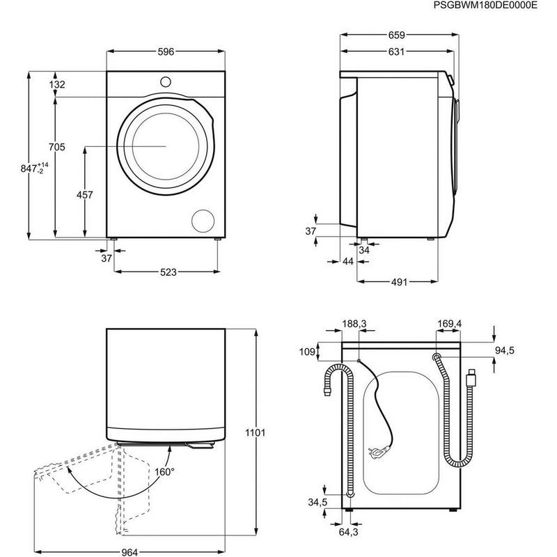 AEG Waschmaschine Serie 6000 L6FB49VFL 9 kg 1400 U/min mit Anti-Allergieprogramm 4 Jahre Garantie inkl.