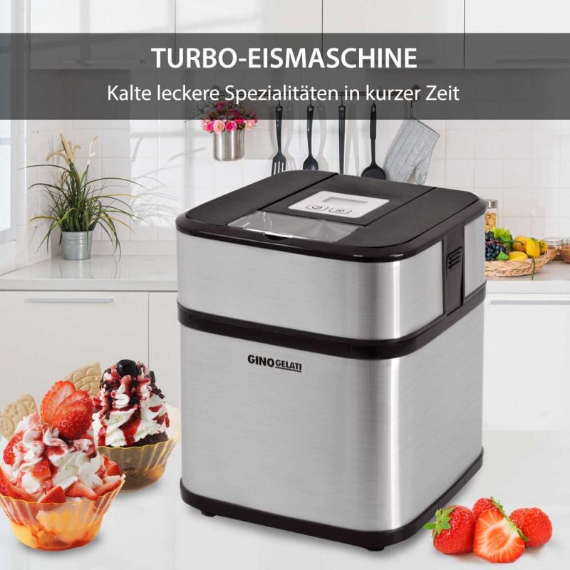 Syntrox Germany Eismaschine Syntrox Eismaschine Edelstahl Digital mit Timer Frozen Joghurt Maschine