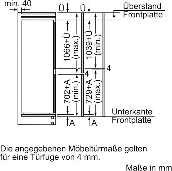 BOSCH Einbaukühlgefrierkombination 8 KIF86PFE0 1772 cm hoch 558 cm breit