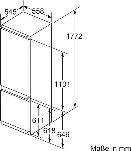 BOSCH Einbaukühlgefrierkombination 6 KIS87ADD0 1772 cm hoch 558 cm breit