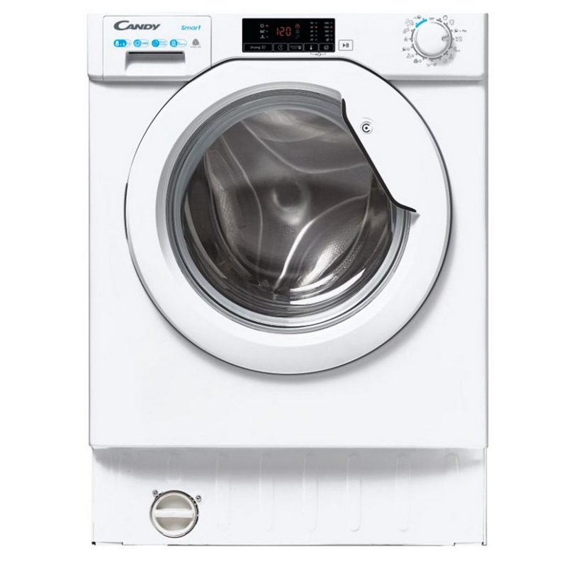 Candy Einbauwaschtrockner weiss CB-D 485D1E/1S 800 kg 5 kg 1400 U/min WiFi Funktion 15 Programme Touch Bedienung Restzeitanzeige Startzeitvorwahl 24 h