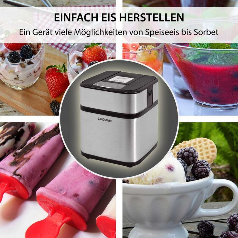 Syntrox Germany Eismaschine Syntrox Eismaschine Edelstahl Digital mit Timer Frozen Joghurt Maschine