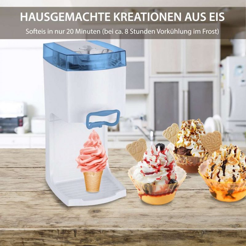 Syntrox Germany Eismaschine Syntrox Softeismaschine Eismaschine Frozen Joghurt Maschine 4in1 blau