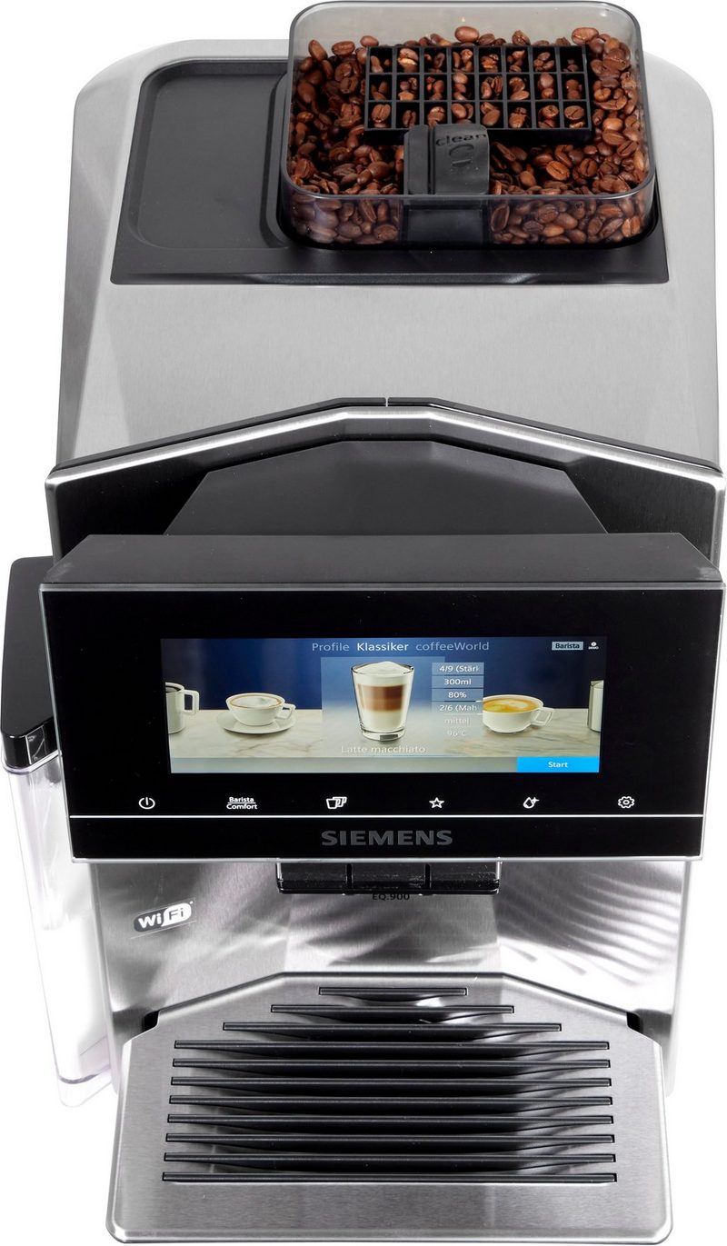 SIEMENS Kaffeevollautomat EQ900 TQ903D43 Home Connect App baristaMode superSilent 68” Full-Touch-Display