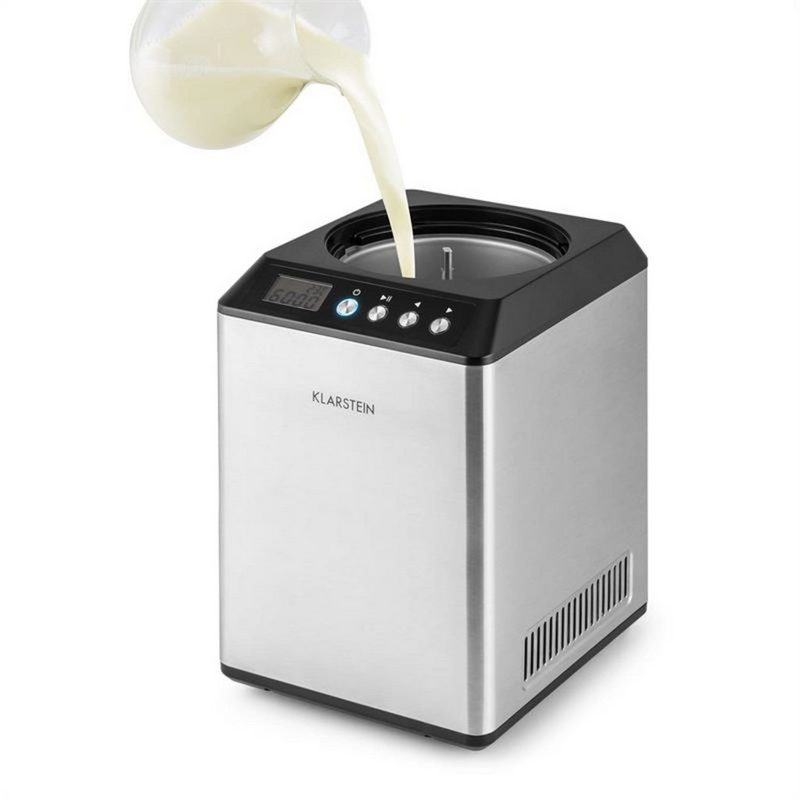 Klarstein Eismaschine Vanilly Sky Family Eiscremebereiter Frozen Yoghurt 250W 25l silber 2.5 l 250 W