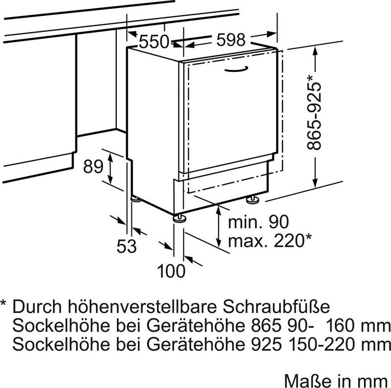 SIEMENS vollintegrierbarer Geschirrspüler iQ300 SX63HX36TE 12 Maßgedecke