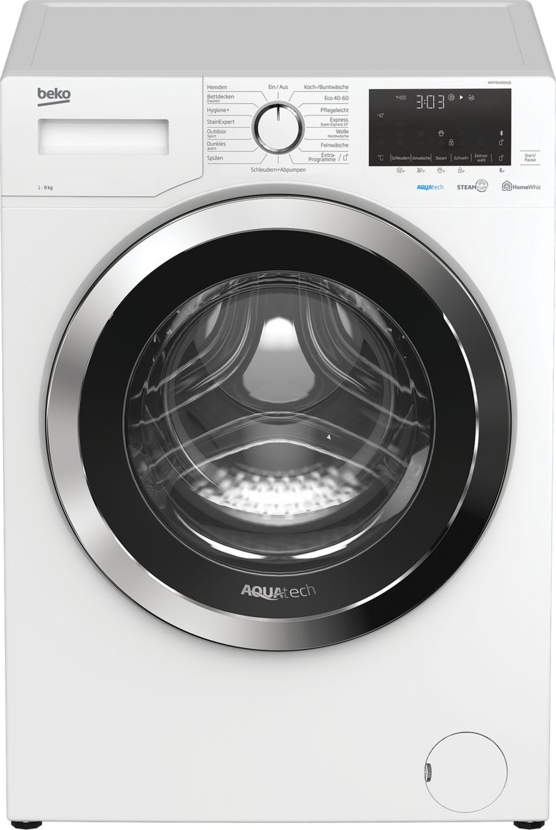 BEKO Waschmaschine Frontlader 9 kg 1400 U/Min AquaTech EEK: A WMY91466AQ1