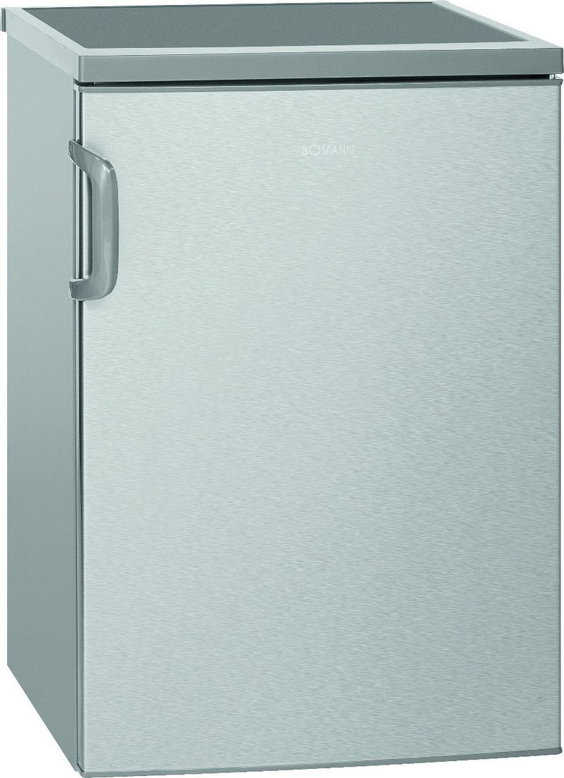 BOMANN Kühlschrank KS 2194.1 inox 84.5 cm hoch 56.0 cm breit Kühl-Gefrierschrank 107 Liter Kühlen / 13 Liter Gefrieren freistehend und klein für Küche/Camping/Büro Standkühlschrank für Getränke