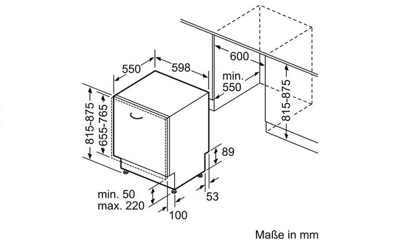 BOSCH vollintegrierbarer Geschirrspüler SMH4HVX31E 9.5 l 13 Maßgedecke Favoritenprogramm InfoLight Home Connect