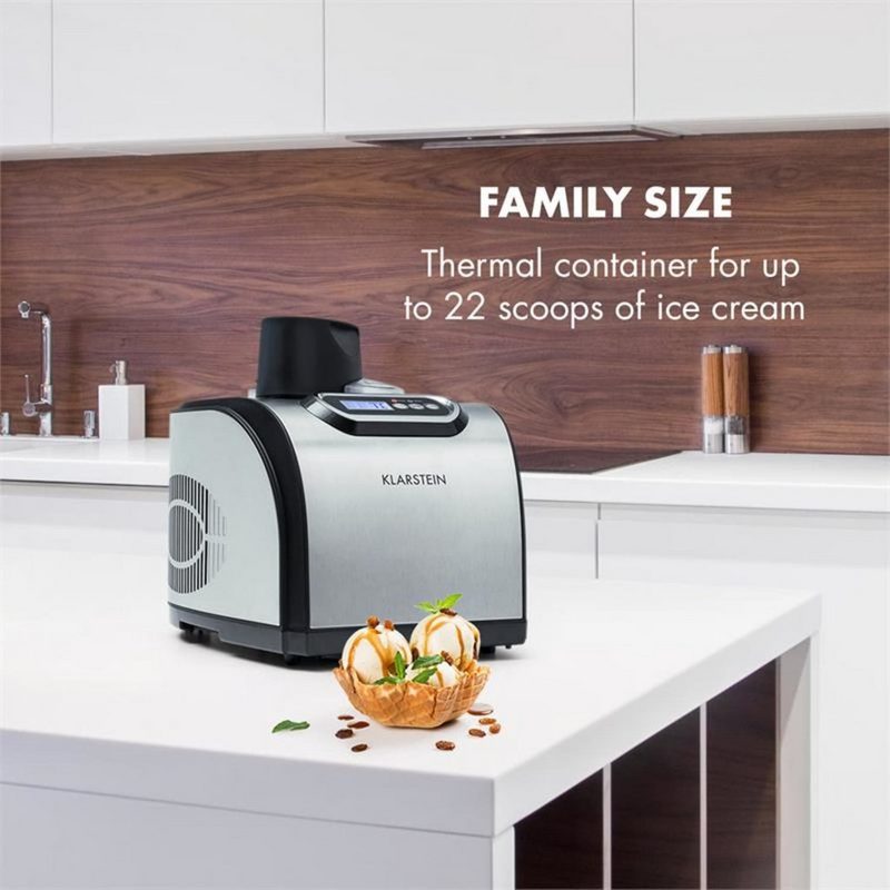 Klarstein Eismaschine Sweet Dreams Eiscremebereiter Frozen Yogurt Kompressor 15l Edelstahl 1.5 l 150 W