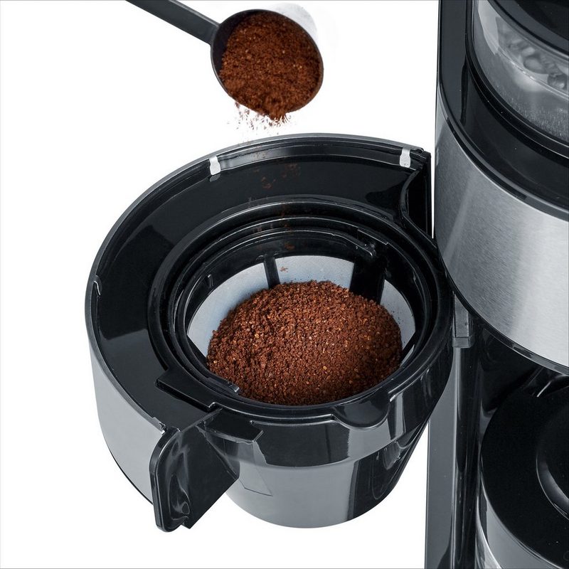 Severin Kaffeemaschine mit Mahlwerk KA 4811 Permanentfilter 1x2 mit integriertem Mahlwerk Mahlgrad und Kaffeemenge einstellbar Schwenkfilter mit Tropfverschluss