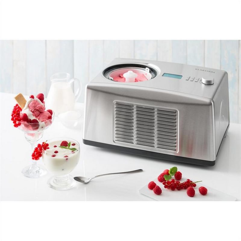 Klarstein Eismaschine Yo & Yummy 2-in-1 Eiscremebereiter & Yoghurt Maker 150W 15l Edelstahl 1.5 l 150 W