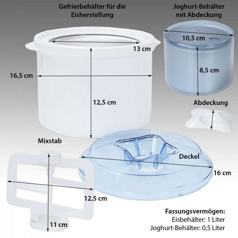 Syntrox Germany Eismaschine Syntrox 4in1 Eismaschine Joghurtbereiter Frozen Jogurt-Milchshake Maschine