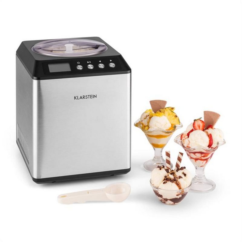 Klarstein Eismaschine Vanilla Sky Eiscreme-Maschine Kompressor 2l 180W Edelstahl silber 2 l 180 W