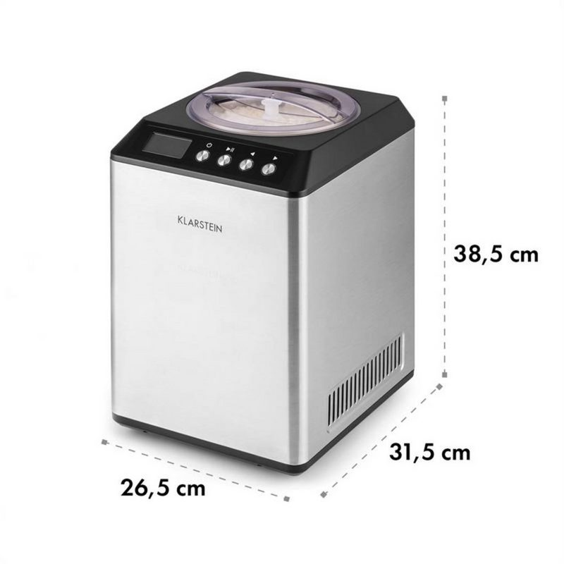 Klarstein Eismaschine Vanilly Sky Family Eiscremebereiter Frozen Yoghurt 250W 25l silber 2.5 l 250 W