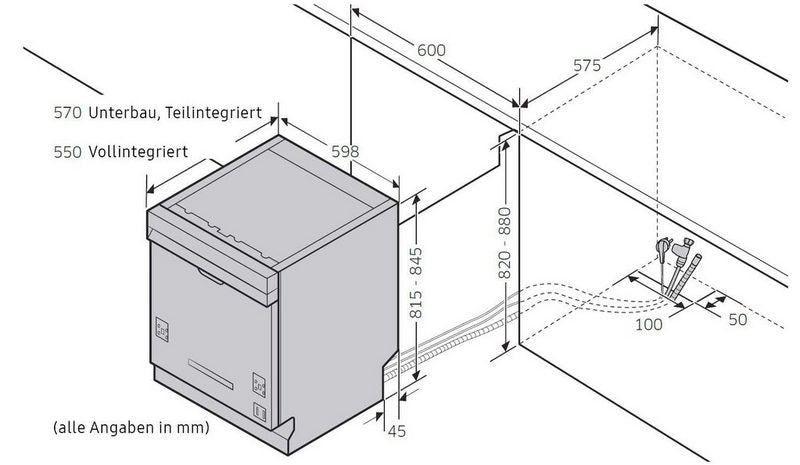 Samsung Unterbaugeschirrspüler DW6BR7051US 14 Maßgedecke