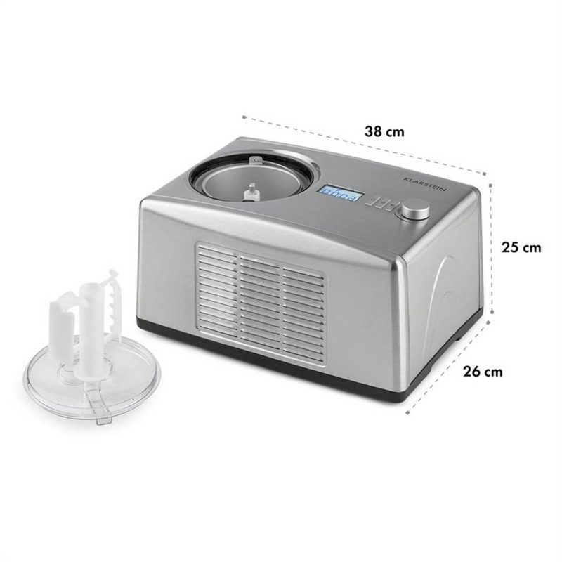 Klarstein Eismaschine Yo & Yummy 2-in-1 Eiscremebereiter & Yoghurt Maker 150W 15l Edelstahl 1.5 l 150 W