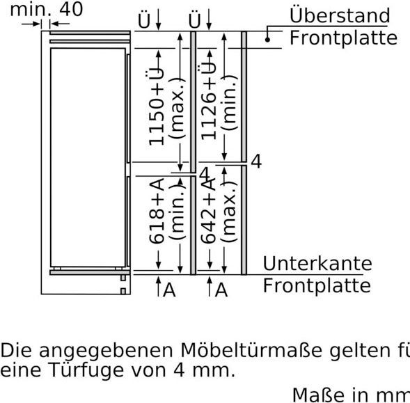 BOSCH Einbaukühlgefrierkombination 6 KIS87ADD0 1772 cm hoch 558 cm breit