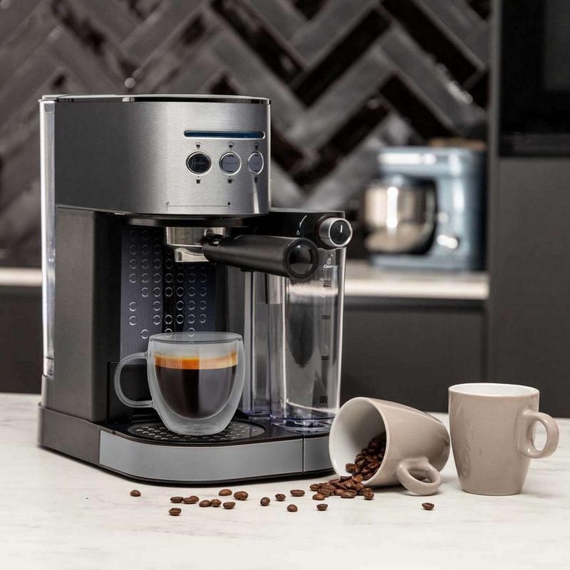 BluMill Espressomaschine Espresso Siebträger Siebträgermaschine mit integriertem Milchaufschäumer